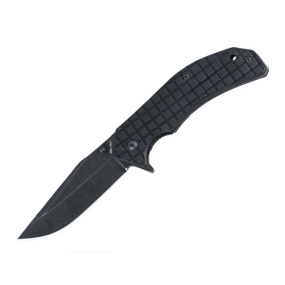 Нож Mil-Tec One Hand Knife G10 Stone Washed черный фото
