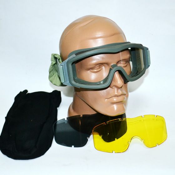 Тактические очки-маска Foliage Green 3 линзы 