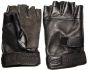 Перчатки тренировочные беспалые кожаные черные фото